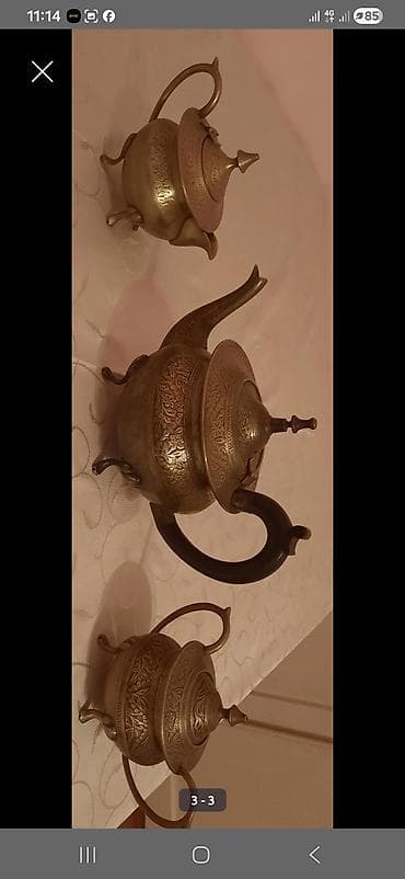 Кухонные принадлежности: Чайный набор, цвет - Золотой, Металл — 1