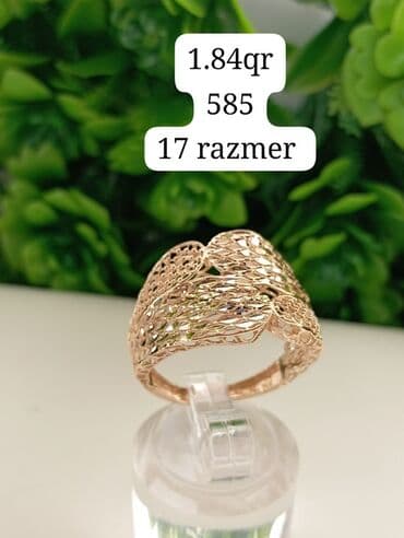 qizil uezuek type 1: Üzük, Sarı qızıl, 585 Əyar, Qaşsız — 2