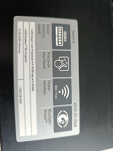 operativ yaddaş: Acer Aspire 3 noutbuk + simli oyun siçanı Model: Acer Aspire 3 — 2