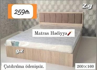 matraslar: *Yeni ✨ _Taxt_ __Çarpayı_ 259Azn* 🔹İstehsal Rusiya Laminat 18/lik — 1