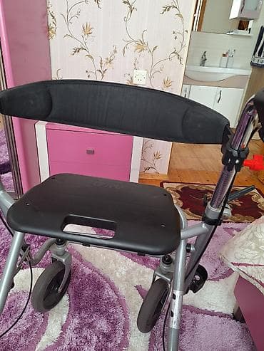 Yerimək üçün arabalar, çəliklər, əsalar, rollatorlar: Dörd təkərli gəzinti arabası (rollator) - Yüngül alüminium — 1