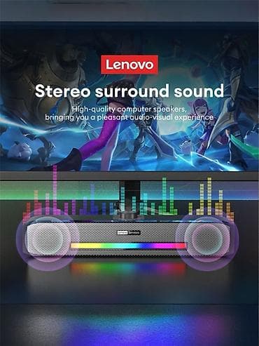 bulutuz kalonka: Lenovo stereo soundbar – kompüter üçün yüksək keyfiyyətli səs sistemi — 1