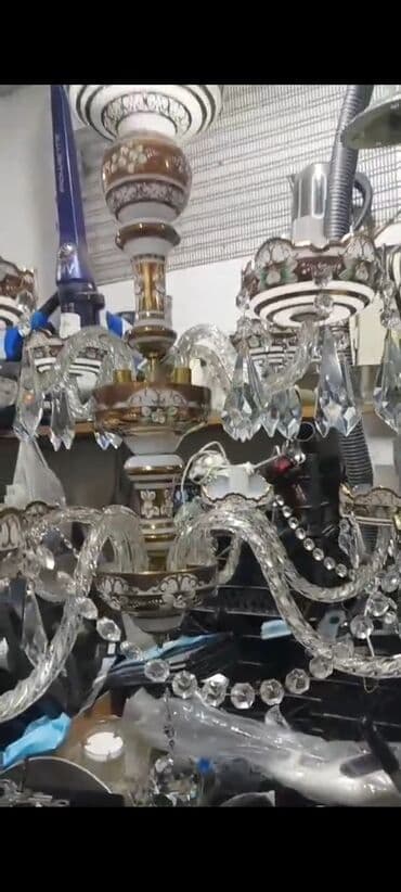 spiral lampa: Çılçıraq, 10 və daha çox lampa, Xrustal — 6