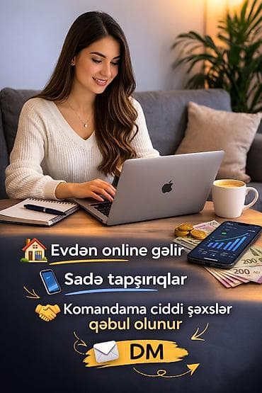 Evdən işləyib qazanc əldə etmək istəyənlər üçün onlayn iş imkanı! 📲