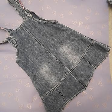 qiz cantalari: Uşaq üçün cins sarafan, 8-12 aylıq - Material: orta qalınlıqda denim — 2