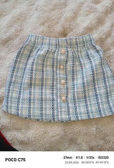 ətək 4850 razmer: Zərif dizayna malik qısa ətək. - Material: tweed tipli toxunma parça — 1