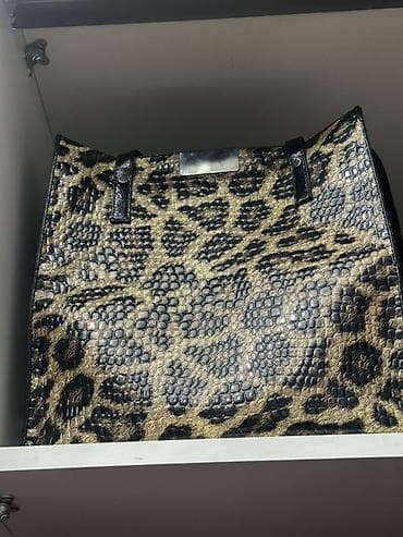 ucuz notbuk: Leopar naxışlı qadın çantası - Material: parıltılı teksturaya malik — 1