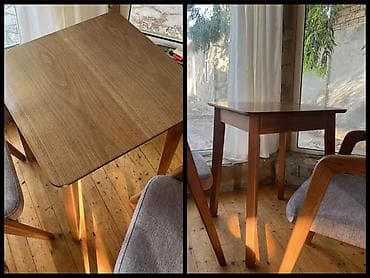 kafe stullari: Stullar ilə, Kvadrat masa, 2 nəfər, Zəmanətsiz, Kredit yoxdur — 1