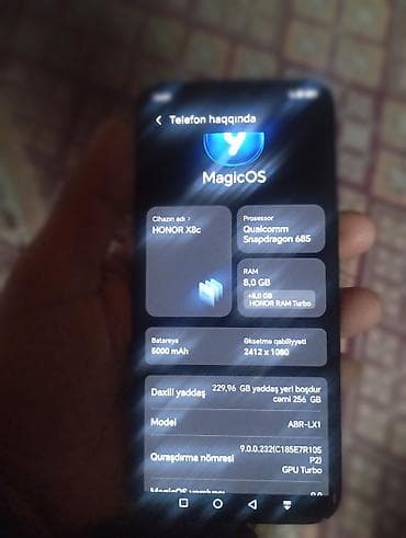 sim nömre: Honor X8c, 256 GB, İki sim kartlı — 2