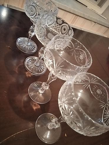 divar bezekleri: Qədəhlər, Xrustal, 4 ədədli dəst — 1