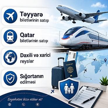 avtobus bileti: Səyahət xidmətləri - Təyyarə biletlərinin satışı - Qatar biletlərinin — 1