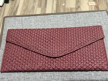 Portmone, pulqabıları: Bordo rəngli toxuma naxışlı zərf-cüzdan Yeni - Zərif zərf (envelope) — 1