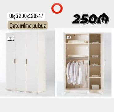 шкаф купе: Yeni, Açılan, 3 qapılı Qarderob, paltar dolabı — 1