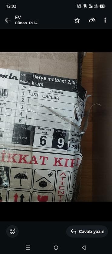 divan deri: Dərya mətbəx dəsti – 2,8 m, krem rəng Pakofkadir acilmayib alinib — 3