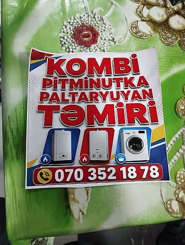 Xidmət: Kombi, pitminutka (qaz su qızdırıcısı) və paltaryuyan