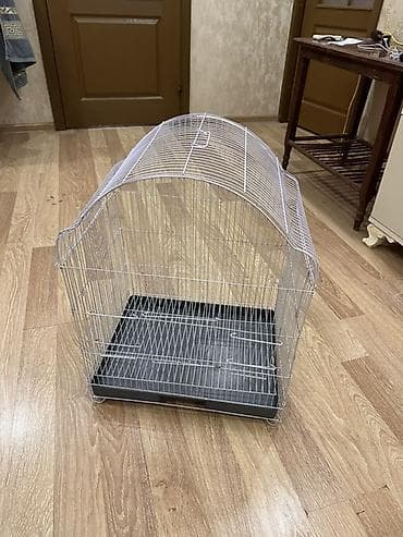 Yemlər: Quş qəfəsi - Material: ağ rəngli metal tor, davamlı və havalanmanı — 2