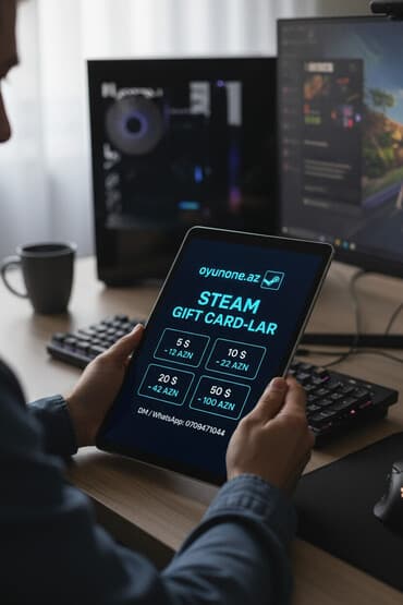 oyun ucun: Məhsul: Steam Gift Card (ABŞ)🇺🇸 dəyər seçimləri: 5 $ - 12 Azn 10 $ — 1