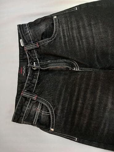 tulum cins: Bershka cins şalvar 34 razmer ölçü - Rəng: qara, yüngül solğun — 3