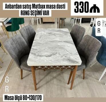 oturacaq dəstləri: Mətbəx üçün, Yeni, Dördbucaq masa, 6 stul — 4