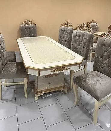 divan tap az: Klassik üslubda yemək otağı dəsti - Dəst tərkibi: düzbucaqlı iri masa — 1