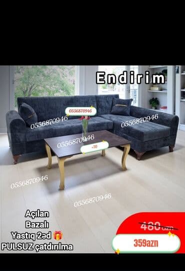 Künc divan, Yeni, Açılan, Bazalı, Parça, Ünvana pulsuz çatdırılma