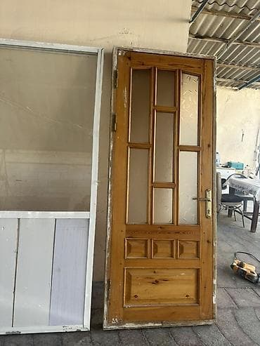 agac qapi: Taxta giriş/qapı paneli - Material: təbii ağac (laklı səth) - Dizayn — 1