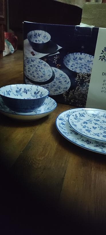 1 kq banka: Nahar dəsti, rəng - Mavi, Keramika — 4