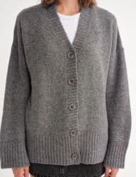 qadın üçün klassik sviterlər: Yeni boz rəngli, V yaxa jaket/kardiqan (Böyük ölçü) ​​Bütün növ — 1