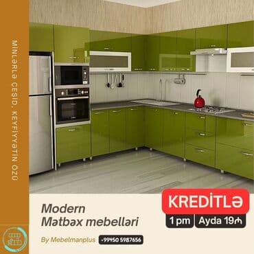 mermer pilleken: Sifarişlə mətbəx dəsti, Özü çəkən petlələr, Mat laminat, Kredit var, Pulsuz çatdırılma — 10