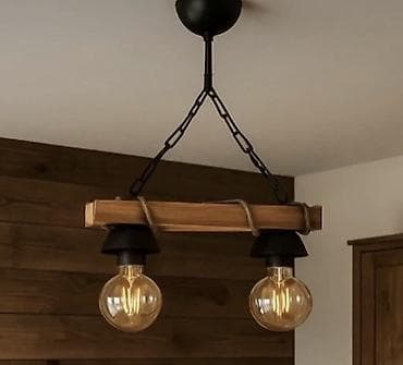 bra isiqlar: Çılçıraq, 2 lampa, Taxta — 1