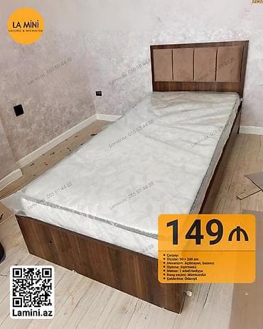 Təknəfərlik çarpayı, Bazasız, Matras ilə, Siyirməsiz lalafo.az -da Təknəfərlik çarpayı, Bazasız, Matras ilə, Siyirməsiz