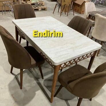 Masa və oturacaq dəstləri: Mətbəx üçün, Yeni, Açılan, Dördbucaq masa, 4 stul — 14