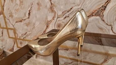 женские золотистые туфли: Tuflilər, Ölçü: 37, rəng - Qızılı, İşlənmiş — 1