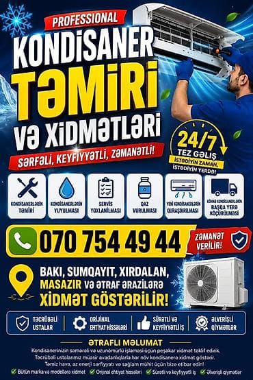 Kondisioner təmiri və xidmətləri – Şamiloğlu Servis Peşəkar ustalarla