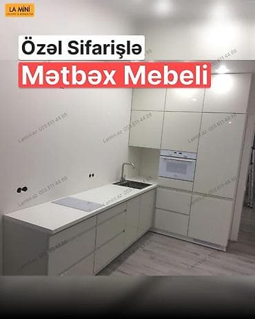 Özəl sifarişlə hazırlanmış mətbəx mebeli - Minimalist, lakonik dizayn — 1