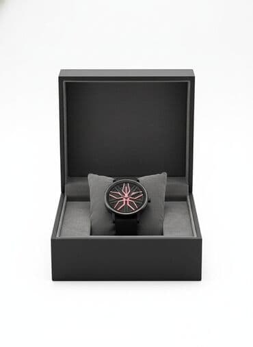 maqnit qolbaq: Minimalist dizayna malik qara qol saatı - Korpus: mat qara tonlarda — 1