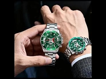 Сумки: Mıxun kişi qol saatı – yaşıl siferblatlı, polad gövdə və polad qolbaq — 7