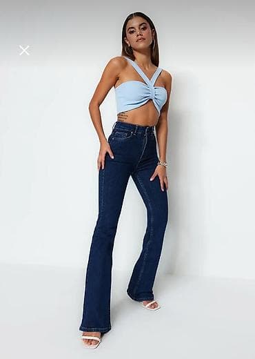 Şalvar, Trendyolmilla, XS, rəng - Göy