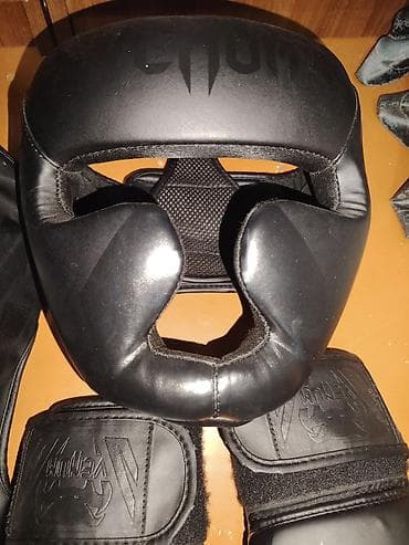 Спорт и отдых: Venum döyüş ləvazimatları dəsti – tam qara - Boks əlcəkləri: Velcro — 3