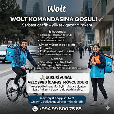 taksi operator: Sürücü-kuryer tələb olunur, Nəqliyyat təmin edilir, Gündəlik ödəniş, Təcrübəsiz — 1
