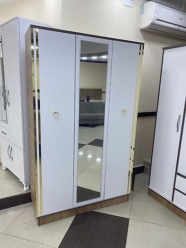 rr mebel: 3 qapılı, Güzgülü, Ağ, Taxta, Açılan, Düz dolab — 2