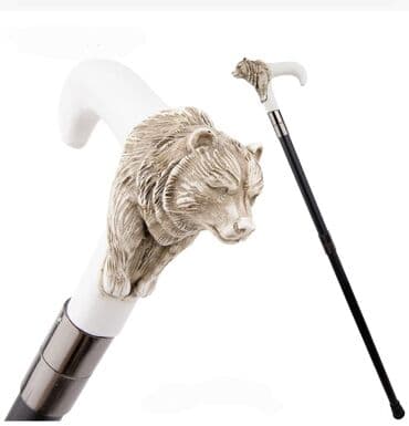 Ayı fiqurlu qoltuqağacı/əsə: zərif dekorativ tutacaq və davamlı gövdə