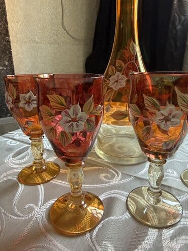 cexski qablar: Stəkanlar, rəng - Qırmızı, Şüşə, 4 ədədli dəst, 250 ml, Rusiya — 2