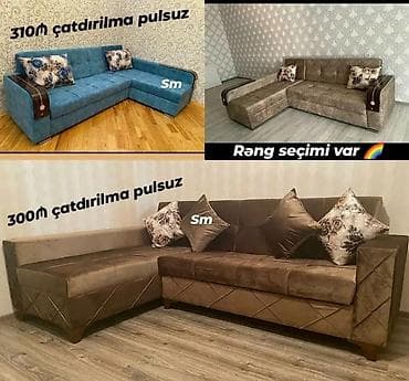 Mebel: Künc divan dəsti – yığılan/sökülən, gündəlik istifadəyə uyğun rahat — 1