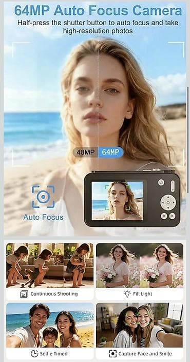 Rəqəmsal Kamera – 4K Ultra HD, 64MP, 16X Power Zoom Xüsusiyyətlər: - — 3