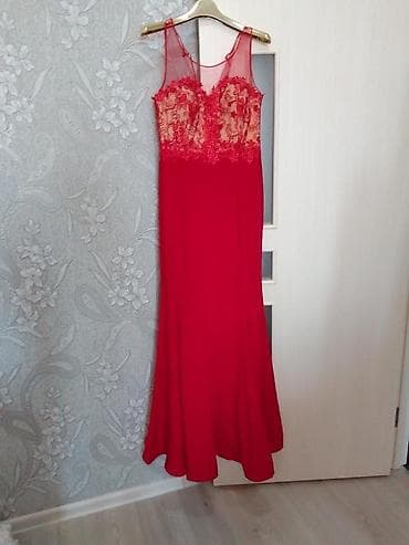 uzun kofta: Ziyafət geyimləri kolleksiyası - Qırmızı uzun don: sinə hissəsi — 1