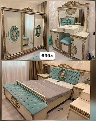 tum: Yataq mebel dəsti – klassik-royal dizayn Komplekt: - 2 qapılı sürgülü — 1