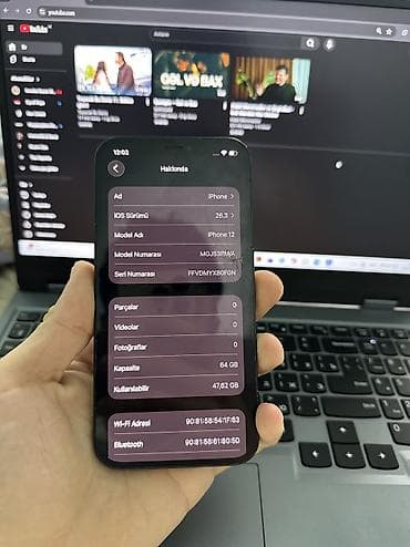 iphone x satilir: IPhone 12, 64 GB, Midnight, Simsiz şarj, Face ID, Sənədlərlə — 5