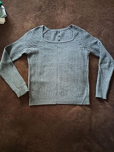 Sviterlər: Qadın sviteri - Rəng: boz - Model: dar siluetli, uzunsov rib — 1