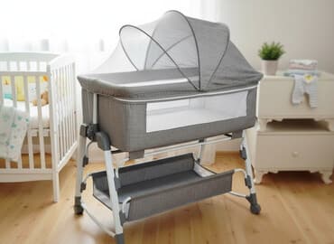 Мебель для дома: Для девочки и мальчика, Четырехугольная, Колыбель, Без механизма качания — 1